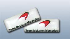 Наклейка Team McLaren Mercedes объемная Белая